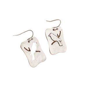 Boho Sterling Silver Plated Asymmetrical Bird Earrings
